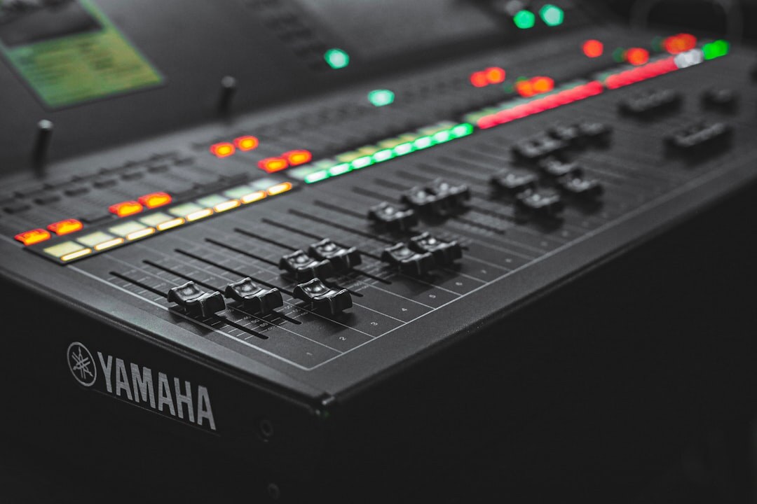 Close-up of a live broadcast video switcher panel